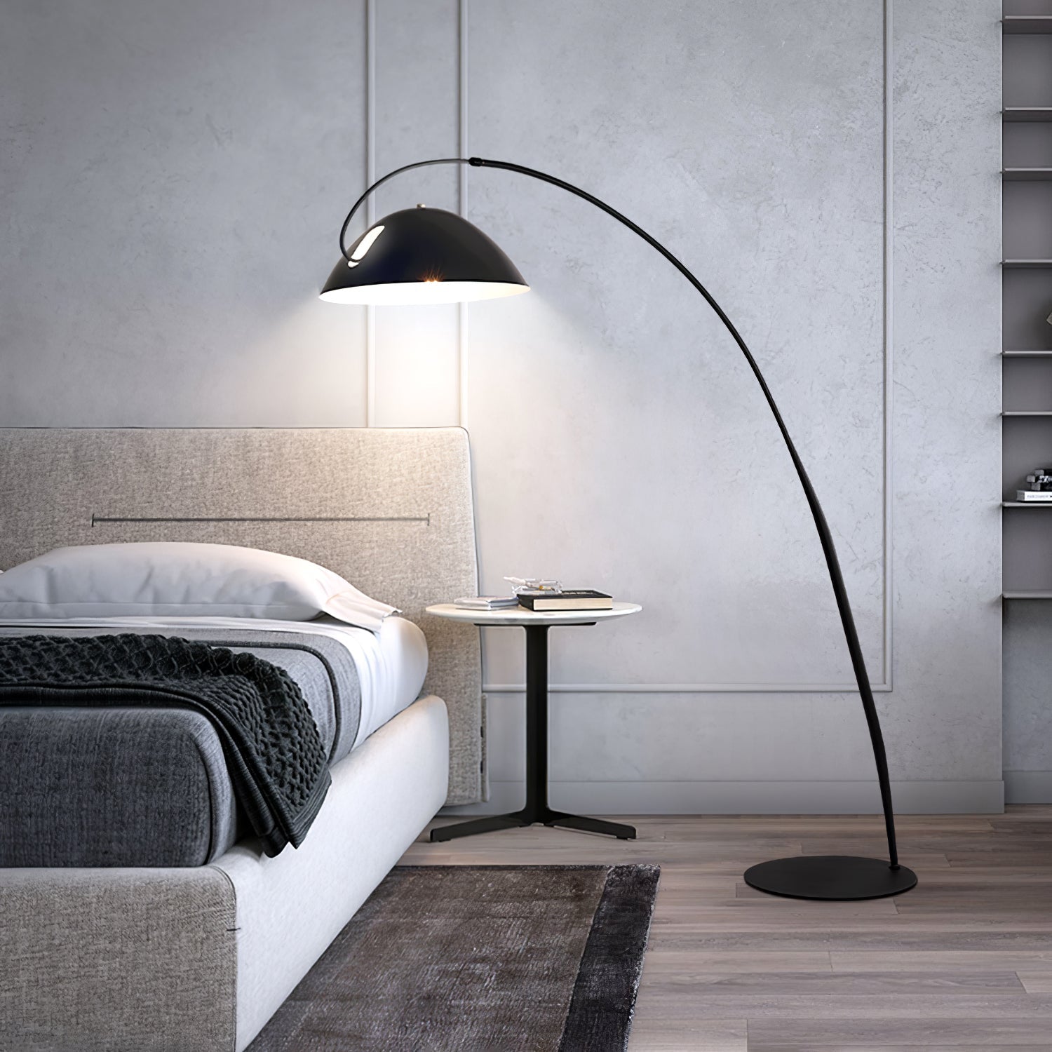 Skandinavisk Gulvlampe | Fleksibel Roterende Skygge | Slank Metal Design | LED/Edison Kompatibel | UL, ETL, CE Certificeret | Justerbar Arm | Ideel
