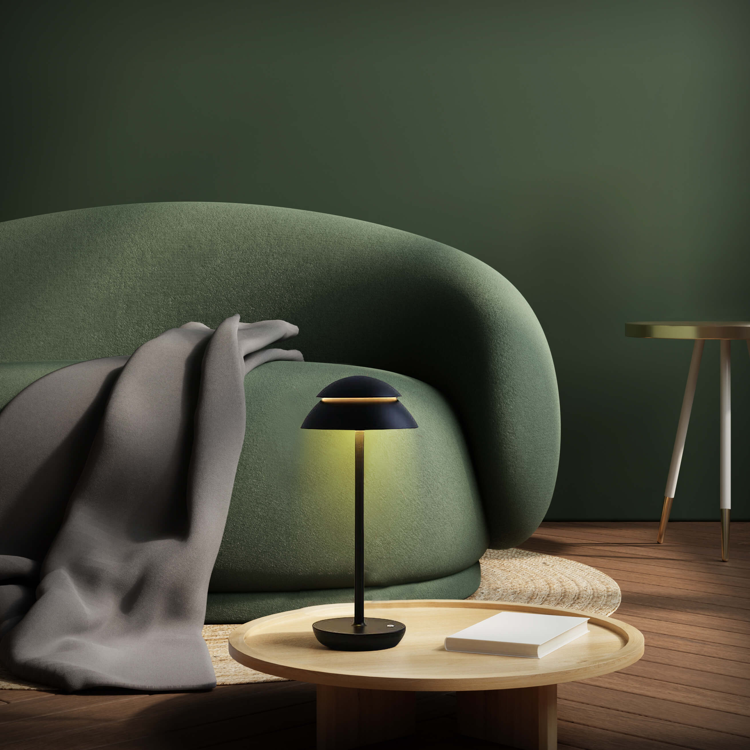 IllumiTouch | Trådløs Bordlys | Genopladelig | Dæmpbar LED | Moderne Design | 3000K Varm Hvid | 15x34 cm | ABS Culfiber Metal | Lang Batteritid