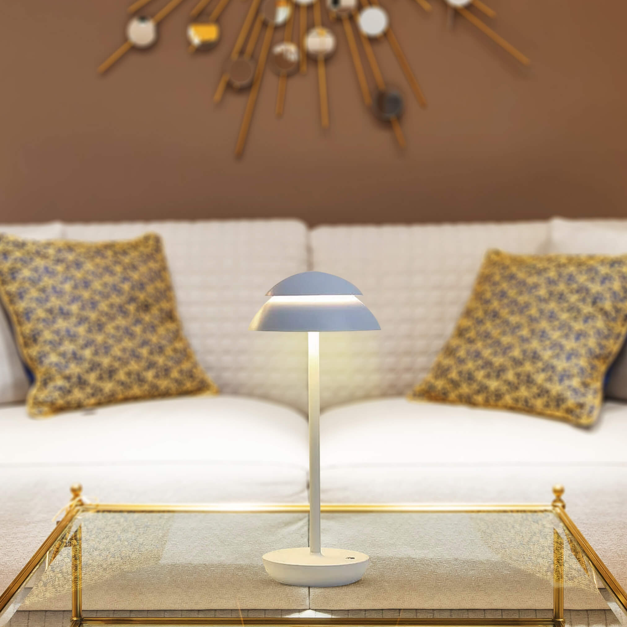 IllumiTouch | Trådløs Bordlys | Genopladelig | Dæmpbar LED | Moderne Design | 3000K Varm Hvid | 15x34 cm | ABS Culfiber Metal | Lang Batteritid