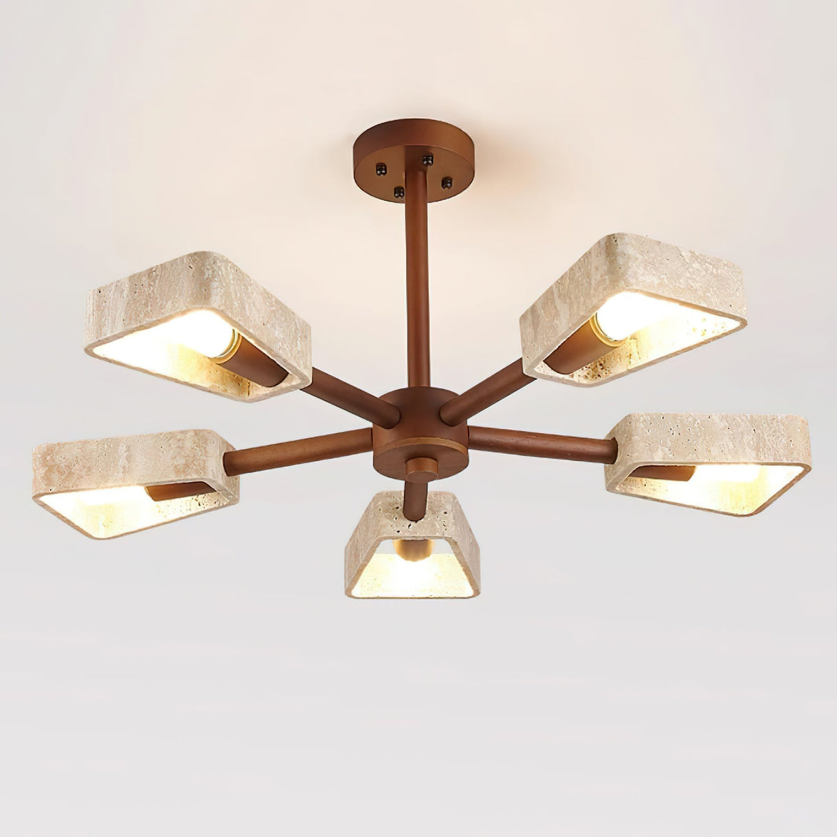 Flora | Travertine Ceiling Light