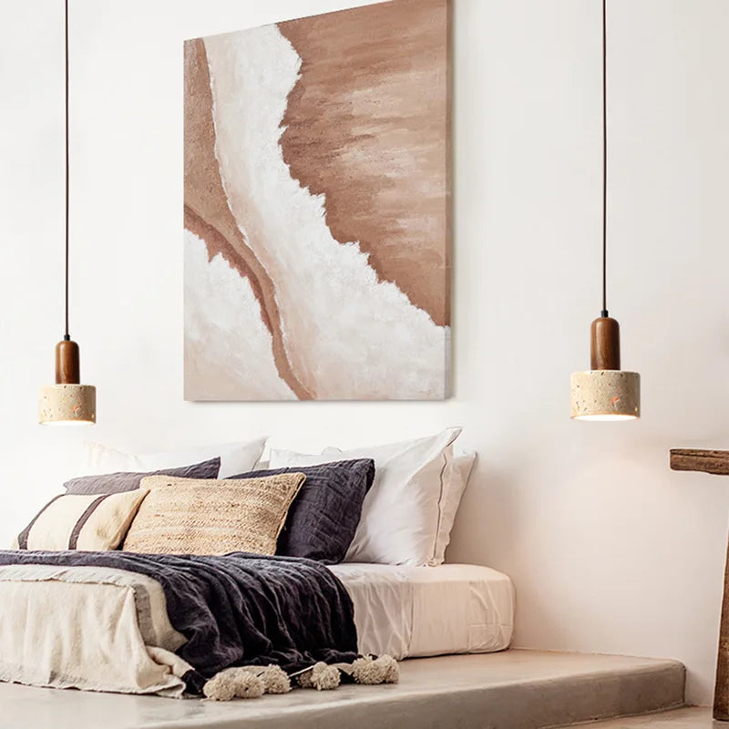 Hængelampe i sten | Wabi Sabi design | Naturlig rustik elegance | ZenLicht | Blød varm belysning | Passer til spisestue eller stue | Spænding 90-260V