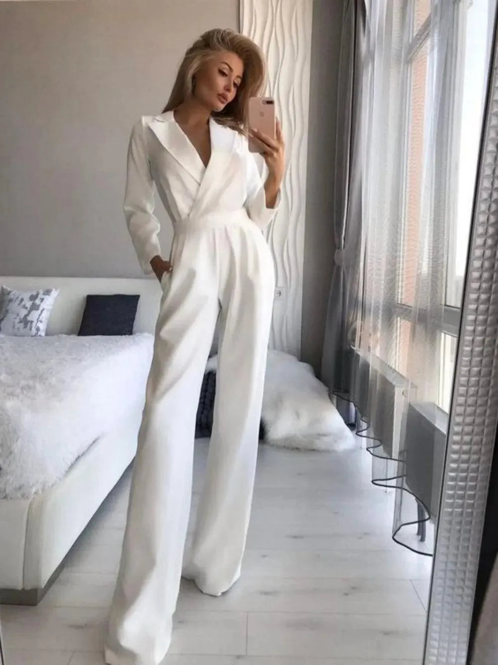 Dame Langærmet Jumpsuit - Visconte