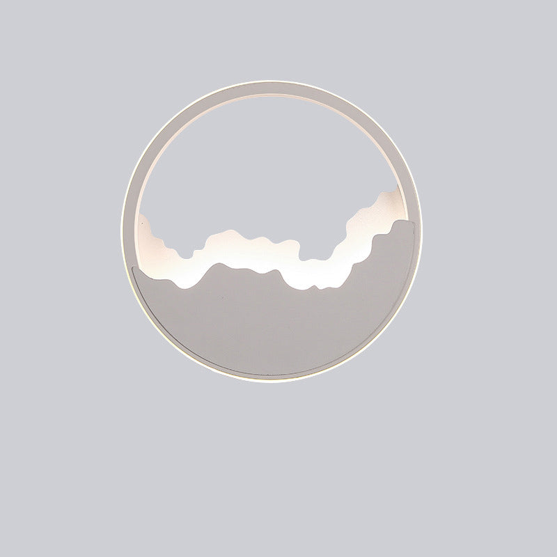 Oval LED Væglampe | Moderne Design | Bølget Look | Jern og Akryl Materiale | 14-19W | 1400-1900lm | Grå | Til Stue eller Soveværelse | Nem