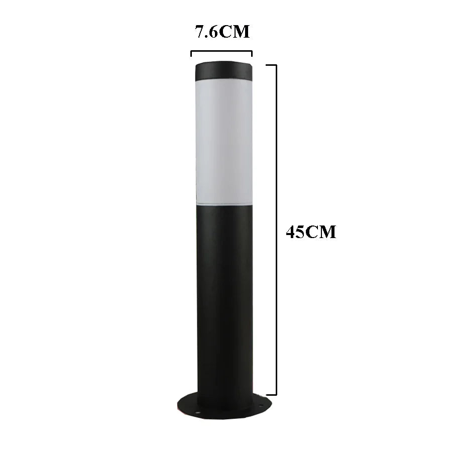 Rustfrit Stål Udendørs Lampe til Have | Vejrbestandigt Design | E27 Sokkel | Moderne Lys til Havestier | H 30 cm, H 45 cm, H 60 cm | 10W Lamper