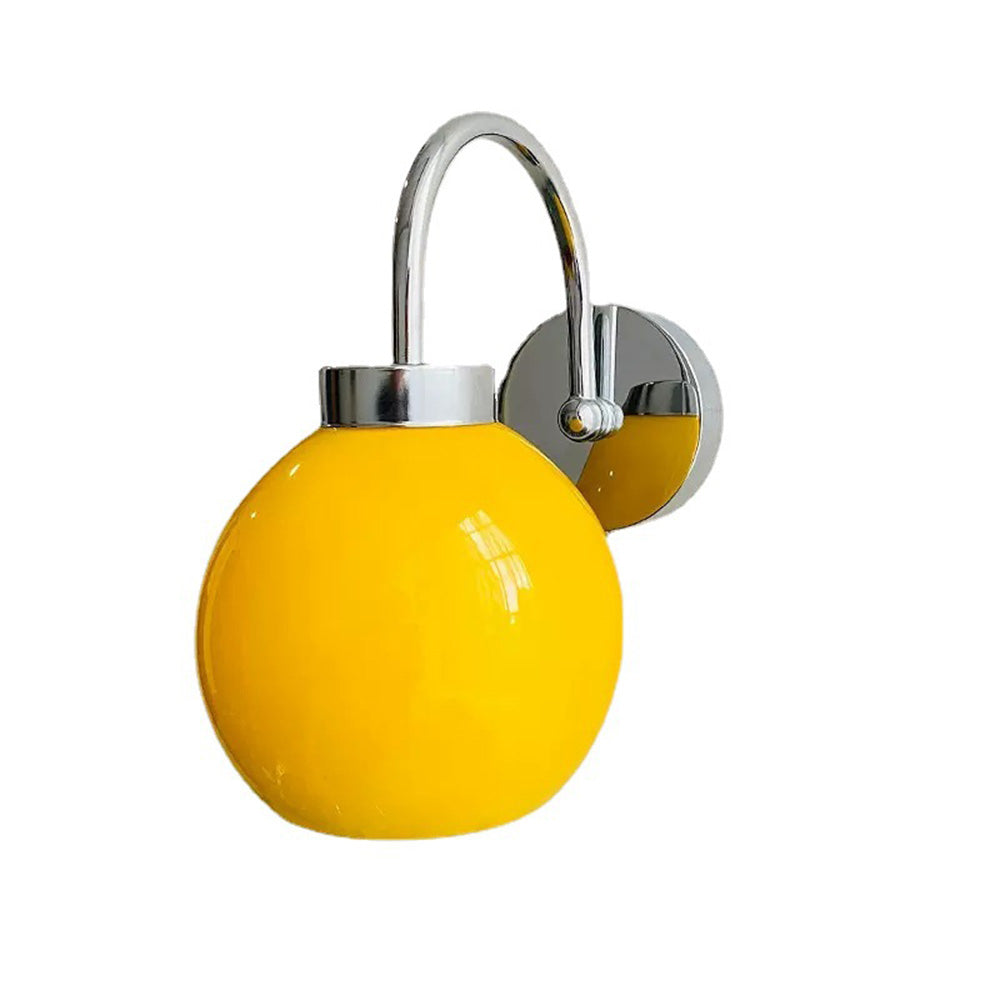 Bauhaus Inspireret Fransk Glas Lampe | Cremefarvet Væglampe | Jern og Glas Materiale | Elegant Belysning Til Hjemmet | Velegnet Til Stue,