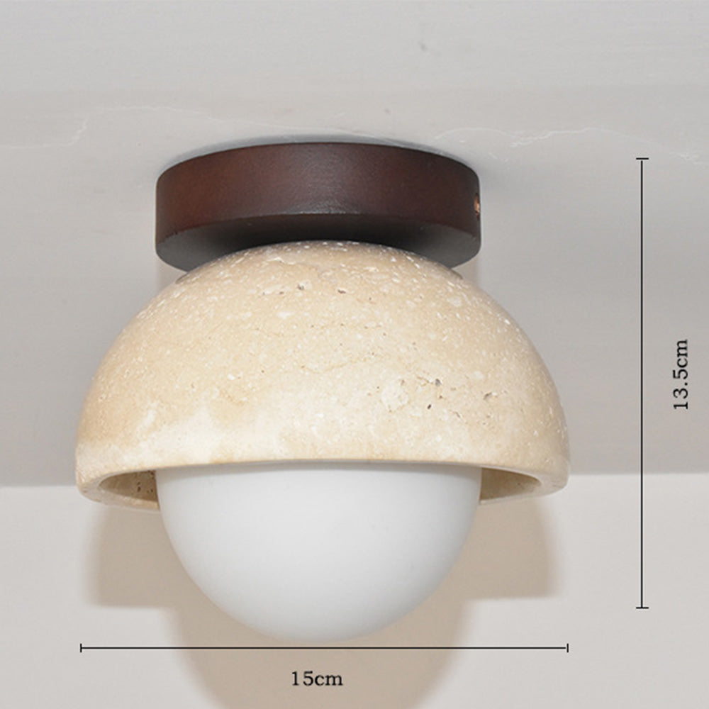 Moderne væglampe | Beige stenglas | Træramme | Valnød farve | Industristil | G9 Lyskilde | 110V-120V | Dekorativ belysning til stue, soveværelse,