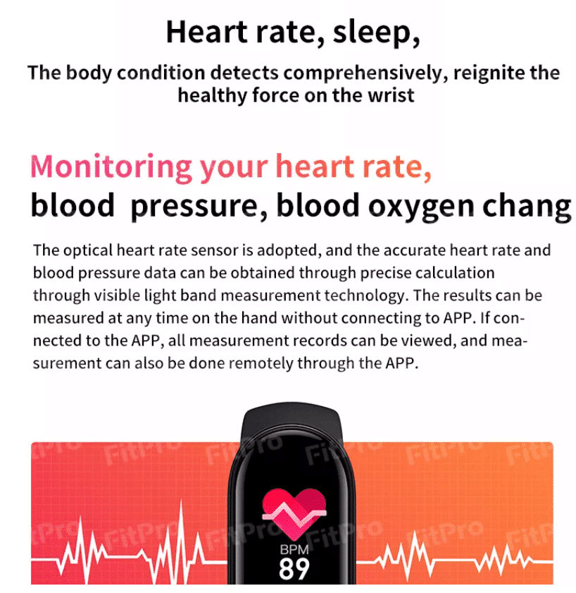 Smartwatch - m/Puls- & blodtryksmåler (vand- og