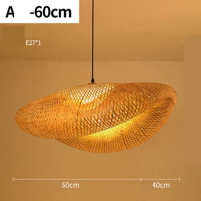 NatureLicht | Håndlavet Rattan Lampe | Rund Hængelampe | Bambus Design | E27 Fatning | Perfekt til Stue eller Spisestue | Naturlig Elegance