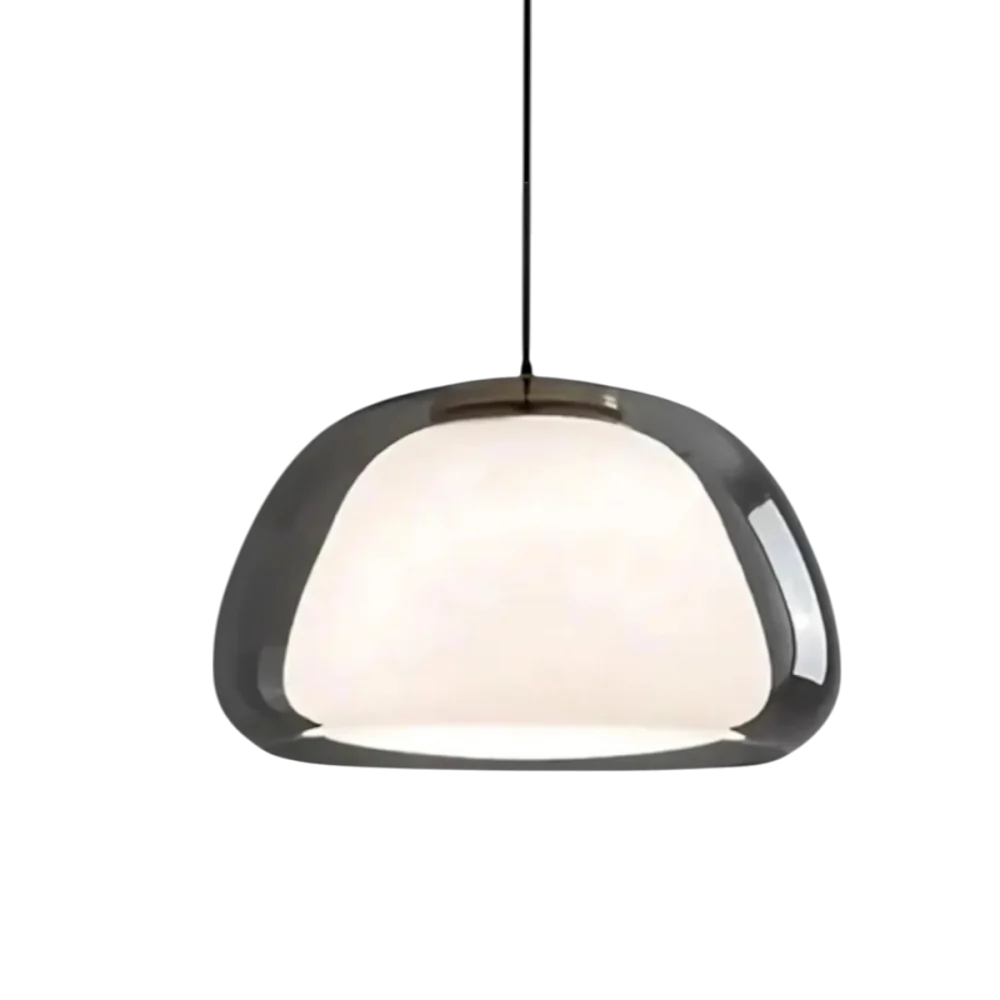 Zephyra Glaspendel | Krystallinsk kuppelform | Justerbar ledning | Grå Amber Transparent | E26