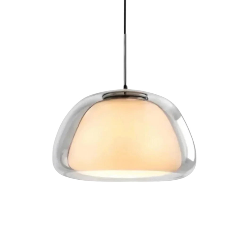 Zephyra Glaspendel | Krystallinsk kuppelform | Justerbar ledning | Grå Amber Transparent | E26