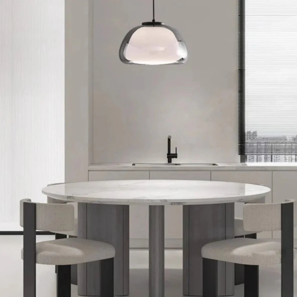 Zephyra Glaspendel | Krystallinsk kuppelform | Justerbar ledning | Grå Amber Transparent | E26