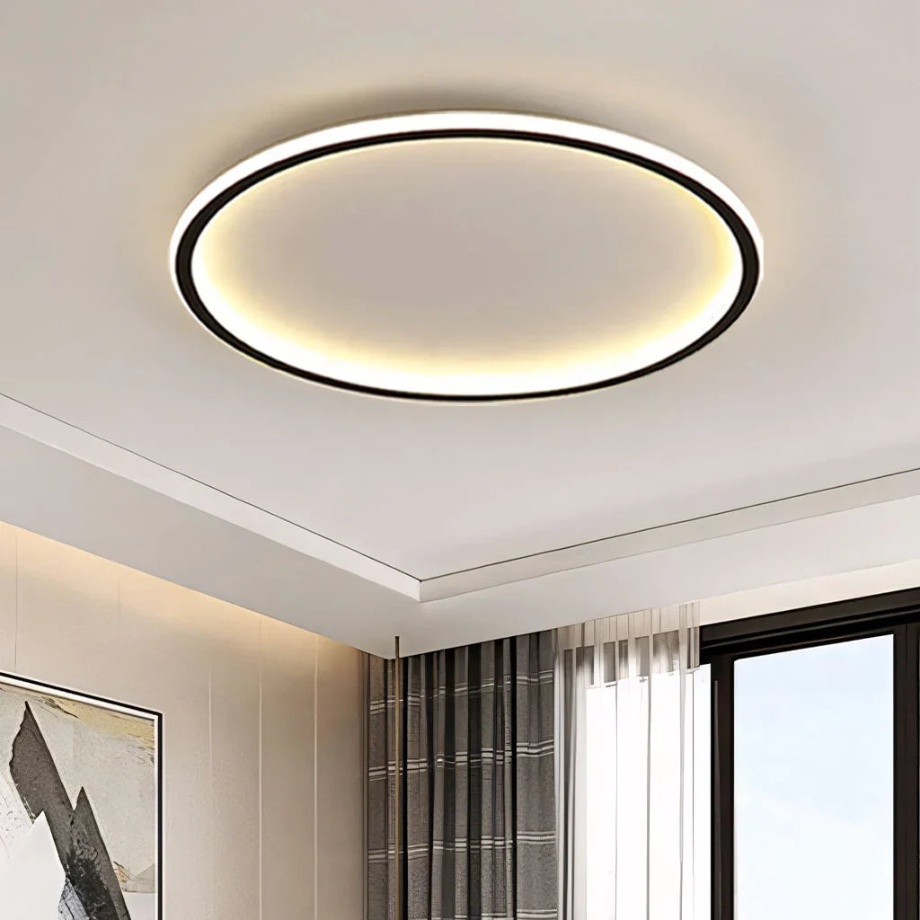 Zev Rund Loftlampe | Moderne Design | Kunstnerisk Silhuet | Premium Metal & Akryl | Tidløse Farver | Perfekt til Enhver Rumstørrelse | Hjem Belysning