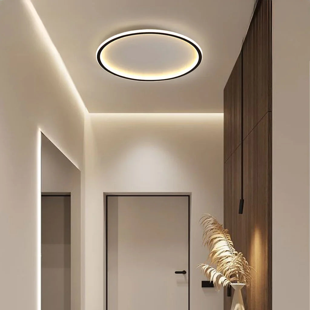 Zev Rund Loftlampe | Moderne Design | Kunstnerisk Silhuet | Premium Metal & Akryl | Tidløse Farver | Perfekt til Enhver Rumstørrelse | Hjem Belysning