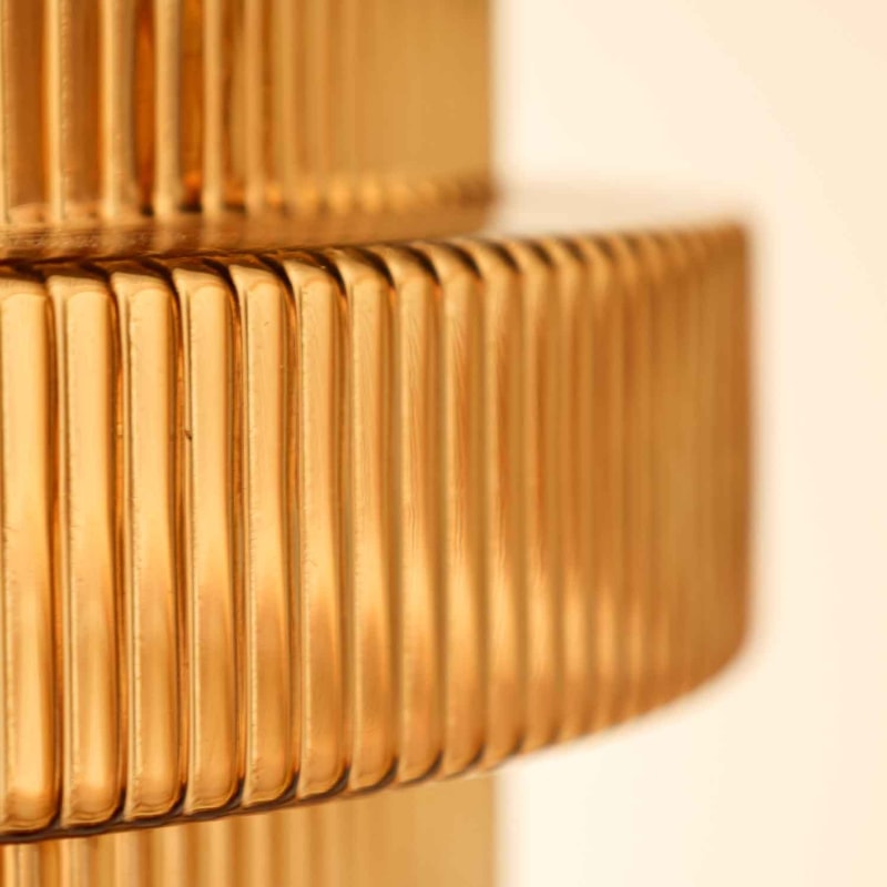 Messingglas hængelampe | Flaskeformet design | E27 fatning | 30 cm høj | Justerbar ledning 150 cm | Vintage elegance til køkken, spisestue, stue,