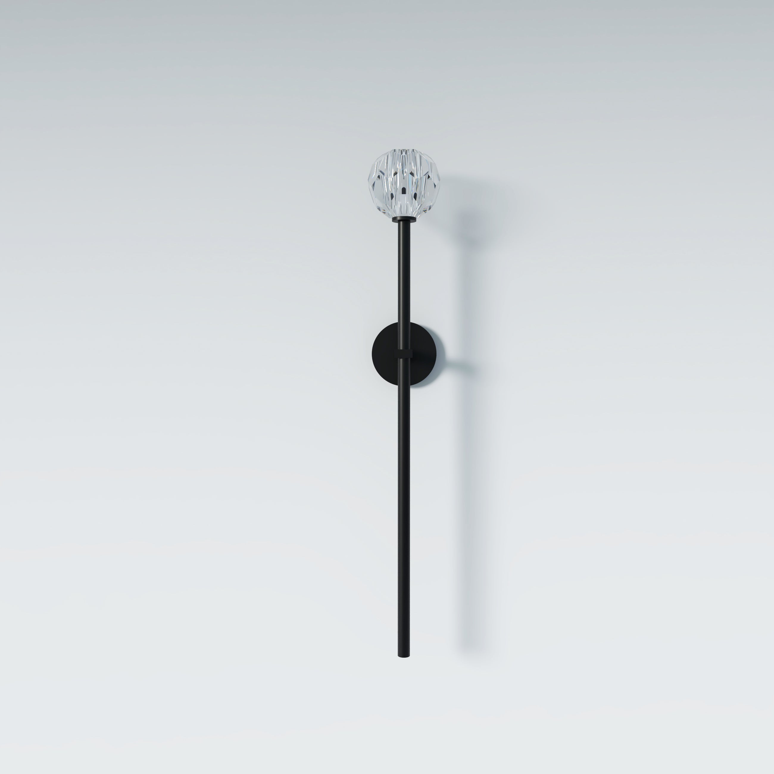 Lux Væglampe | Moderne Vægbelysning i Jern og Krystal | Fastnet Strøm | Højde 71 cm | G9 Pære | UL-certificeret | Sort, Guld, Sølv | 3000K Varm Lys