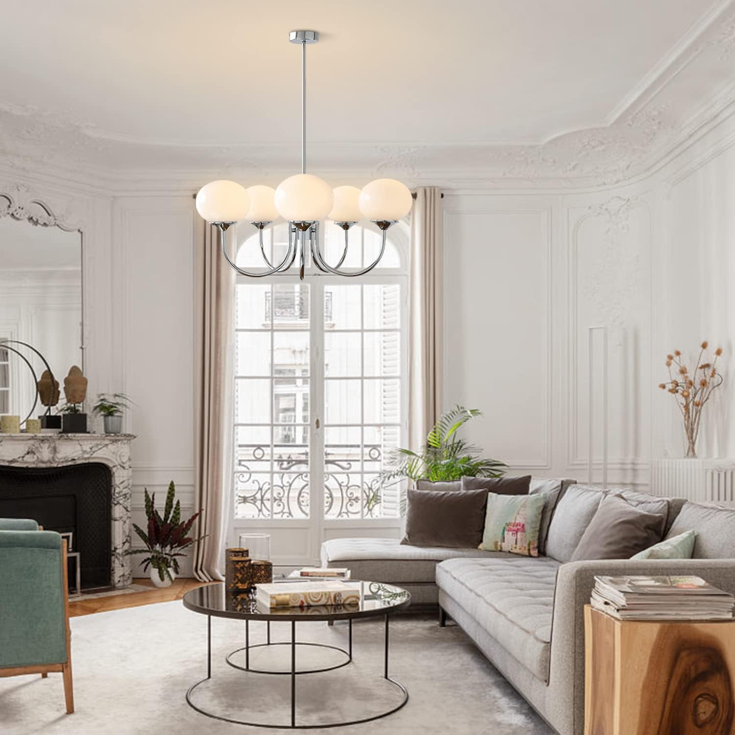 Bobleformet Pink Glas Loftlampe | Elegant Marshmallow Design | 3/5 Lyskilder | Justerbar Hængelængde 150 cm | Perfekt til Stue, Spisestue,