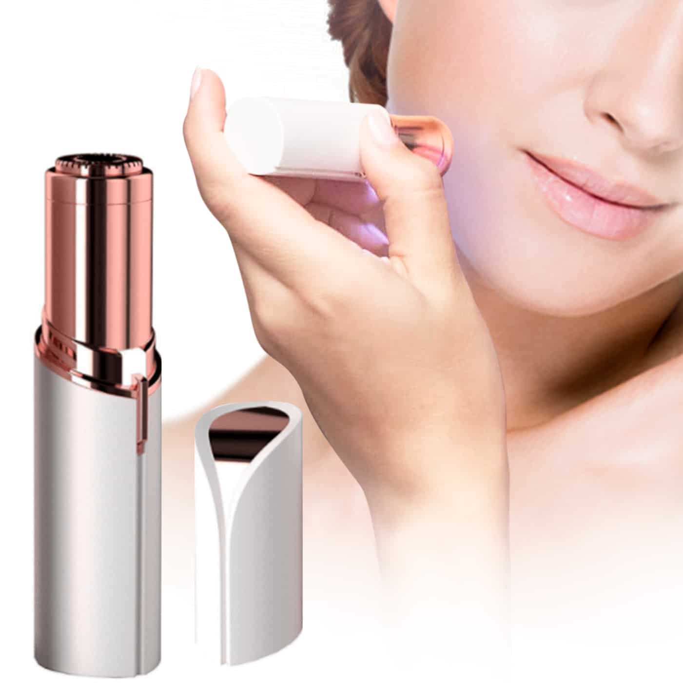 Smertefri hårfjerner med LED - formet som en