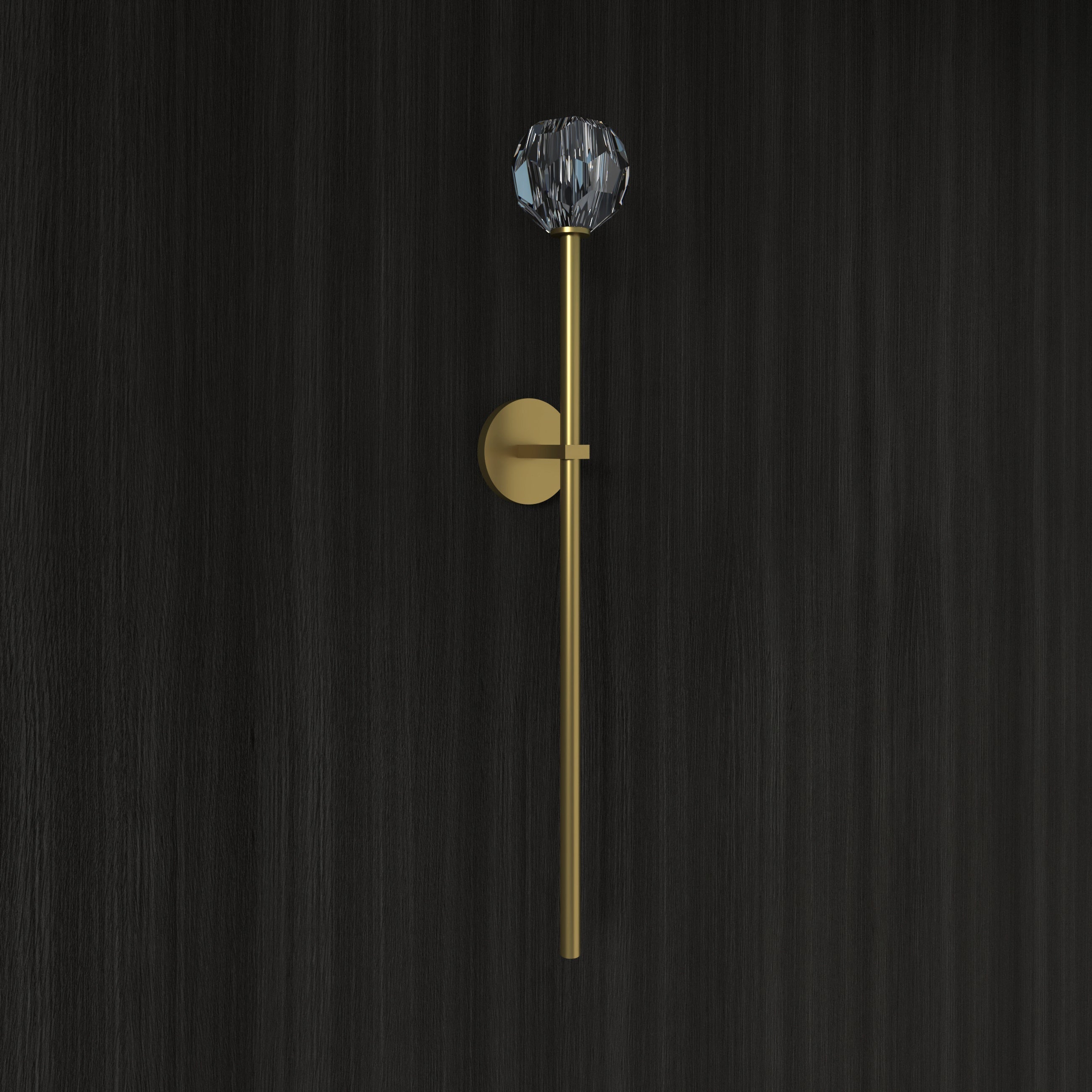 Lux Væglampe | Moderne Vægbelysning i Jern og Krystal | Fastnet Strøm | Højde 71 cm | G9 Pære | UL-certificeret | Sort, Guld, Sølv | 3000K Varm Lys