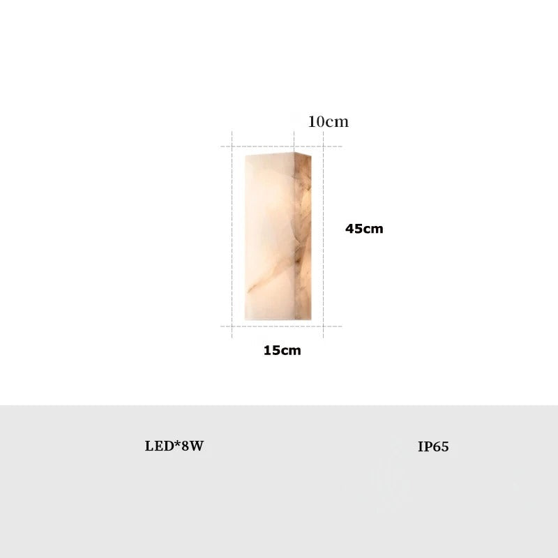 Luxus Udendørs Vægmonteret Marmor Lampe | Høj Kvalitets Spansk Marmor | Stilfuld Belysning til Have og Gangsti | Holdbar og Elegant Design | Velegnet