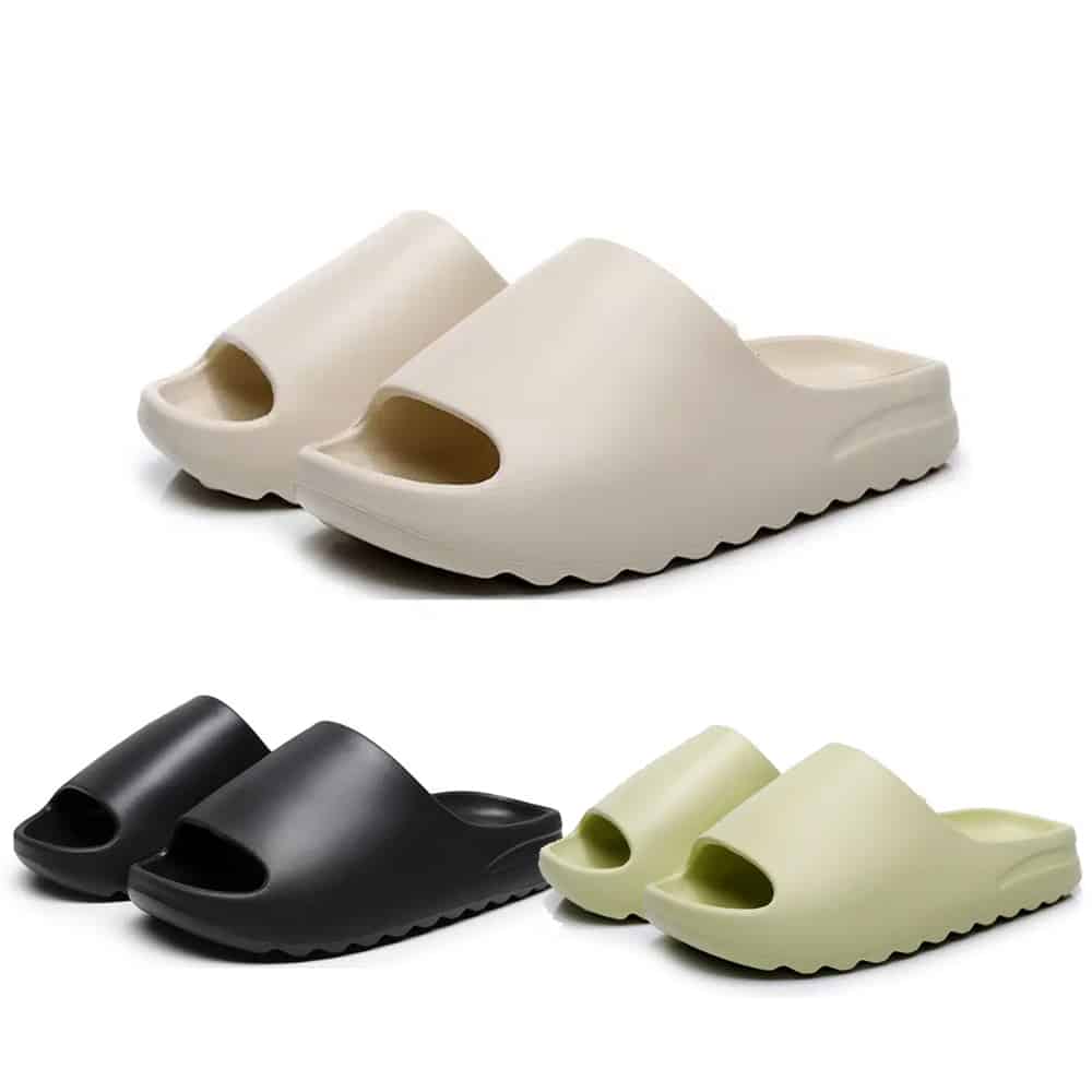 Slippers / Tøfler - Bløde og skridsikre - sort, grøn eller hvid