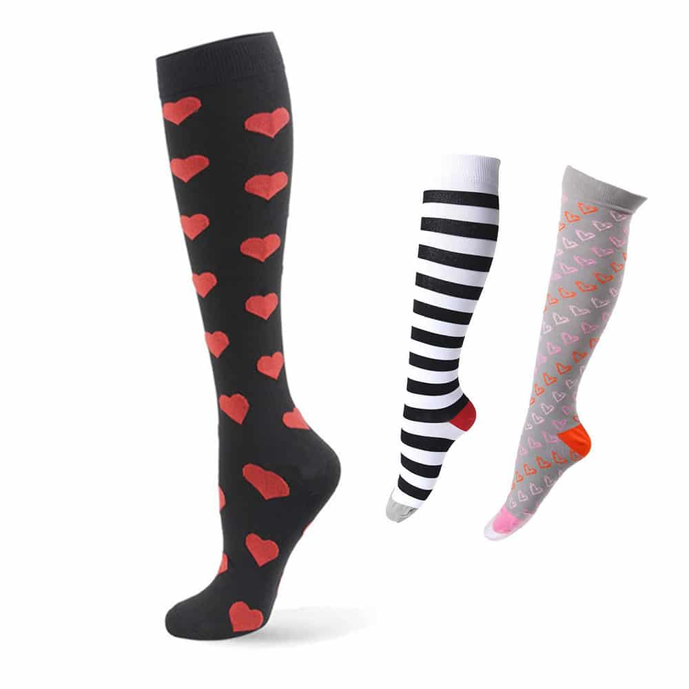 Støttestrømper / kompressionsstrømper - sæt med 3 par