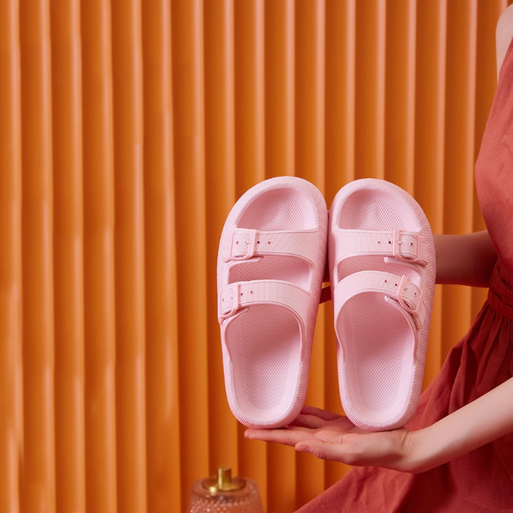 Slippers / Tøfler m/Spænde - Bløde &amp; Skridsikre i flere flotte farver (kendt som Happy