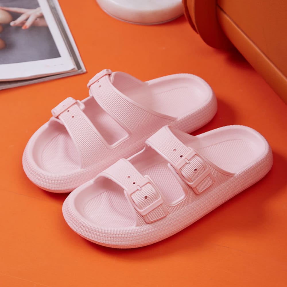 Slippers / Tøfler m/Spænde - Bløde &amp; Skridsikre i flere flotte farver (kendt som Happy