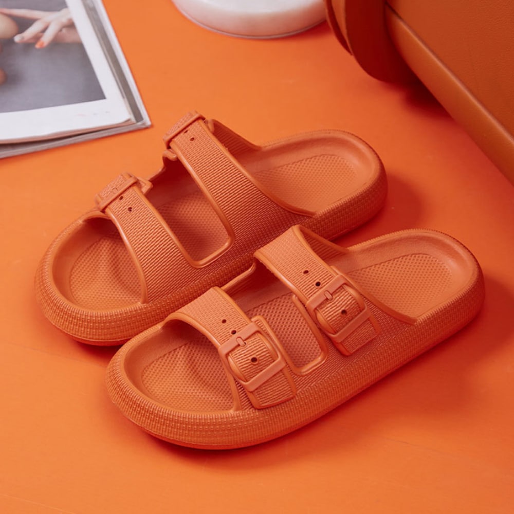 Slippers / Tøfler m/Spænde - Bløde &amp; Skridsikre i flere flotte farver (kendt som Happy