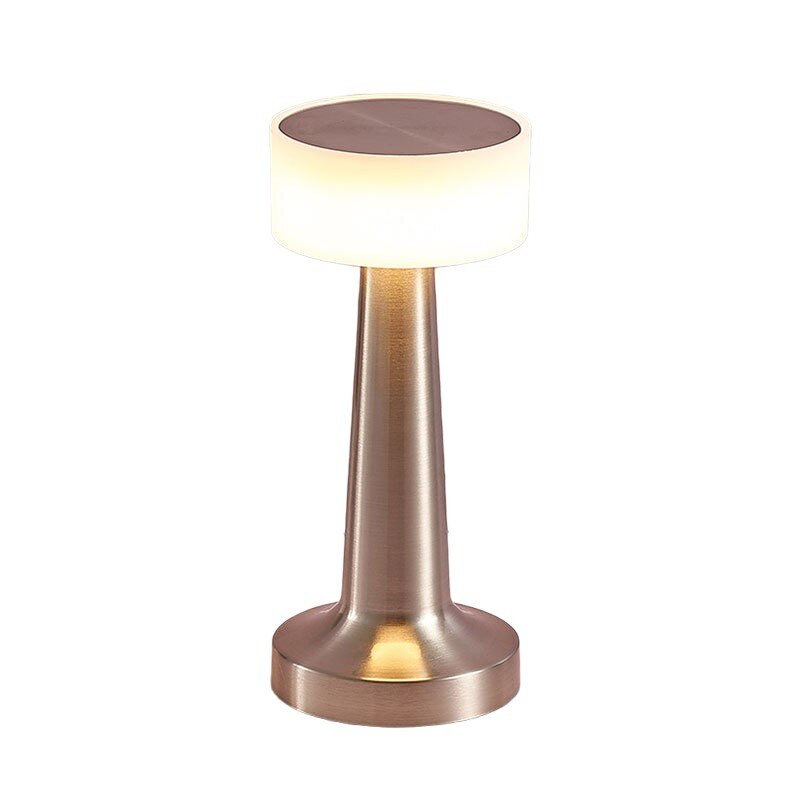 Halo Touch Sensor | Trådløs & Genopladelig LED Bordlampe | Minimalistisk Design | Justerbar Lysstyrke | Jern & Akryl | 21 cm Høj | Metal Finish